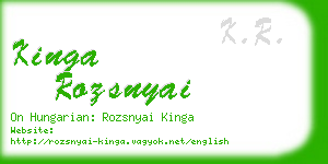 kinga rozsnyai business card